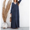 image:imageRVivimos Maxi Dress for Women Long Sleeve V Neck Empire Waist Layered Ruffle Boho Casual Flowy Long DressesDarkblue