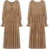 image:imageRVivimos Maxi Dress for Women Long Sleeve V Neck Empire Waist Layered Ruffle Boho Casual Flowy Long DressesKhaki