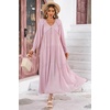 image:imageRVivimos Maxi Dress for Women Long Sleeve V Neck Empire Waist Layered Ruffle Boho Casual Flowy Long DressesLightpink