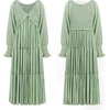 image:imageRVivimos Maxi Dress for Women Long Sleeve V Neck Empire Waist Layered Ruffle Boho Casual Flowy Long DressesSage Green
