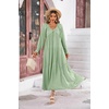 image:imageRVivimos Maxi Dress for Women Long Sleeve V Neck Empire Waist Layered Ruffle Boho Casual Flowy Long DressesSage Green