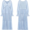 image:imageRVivimos Maxi Dress for Women Long Sleeve V Neck Empire Waist Layered Ruffle Boho Casual Flowy Long DressesSky Blue