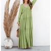 image:imageRVivimos Maxi Dress for Women Long Sleeve V Neck Empire Waist Layered Ruffle Boho Casual Flowy Long DressesTender Green