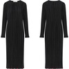 image:imageRVivimos Satin Elegant Midi Dresses for Women Long Sleeve Pleated Loose Silky Cocktail Wedding Guest Evening Party DressesBlack