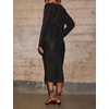 image:imageRVivimos Satin Elegant Midi Dresses for Women Long Sleeve Pleated Loose Silky Cocktail Wedding Guest Evening Party DressesBlack