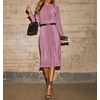 image:imageRVivimos Satin Elegant Midi Dresses for Women Long Sleeve Pleated Loose Silky Cocktail Wedding Guest Evening Party DressesMauve