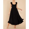 image:imageRVivimos Summer Dress for Women Sleeveless Boho Ruffle Square Neck Tie Back Casual Backless Flowy Midi DressBlack