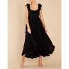 image:imageRVivimos Summer Dress for Women Sleeveless Boho Ruffle Square Neck Tie Back Casual Backless Flowy Midi DressBlack