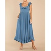 image:imageRVivimos Summer Dress for Women Sleeveless Boho Ruffle Square Neck Tie Back Casual Backless Flowy Midi DressBlue
