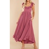 image:imageRVivimos Summer Dress for Women Sleeveless Boho Ruffle Square Neck Tie Back Casual Backless Flowy Midi DressDarkpink
