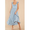 image:imageRVivimos Summer Dress for Women Sleeveless Boho Ruffle Square Neck Tie Back Casual Backless Flowy Midi DressLightblue
