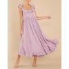 image:imageRVivimos Summer Dress for Women Sleeveless Boho Ruffle Square Neck Tie Back Casual Backless Flowy Midi DressLightpink