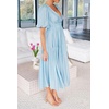 image:imageRVivimos Summer Dresses for Women Puff Sleeve Deep V Neck Elastic Waist Casual A Line Tiered Flowy Midi DressSkyblue