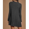 image:imageRVivimos Sweater Dress for Women Long Sleeve V Neck Casual ButtonDown Fall Winter Basic Knit Mini DressBlack