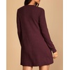 image:imageRVivimos Sweater Dress for Women Long Sleeve V Neck Casual ButtonDown Fall Winter Basic Knit Mini DressBurgundy
