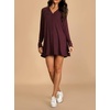 image:imageRVivimos Sweater Dress for Women Long Sleeve V Neck Casual ButtonDown Fall Winter Basic Knit Mini DressBurgundy