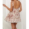 image:imageRVivimos Women Summer Spaghetti Straps Cotton Floral Print Backless V Neck Swing Mini DressWhitepink