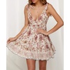 image:imageRVivimos Women Summer Spaghetti Straps Cotton Floral Print Backless V Neck Swing Mini DressWhitepink