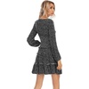 image:imageRVivimos Womens Autumn Long Sleeve Cotton Polka Dot Print Mini DressBlackpolkadot