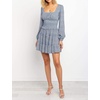 image:imageRVivimos Womens Autumn Long Sleeve Cotton Polka Dot Print Mini DressBlue