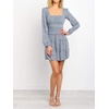 image:imageRVivimos Womens Autumn Long Sleeve Cotton Polka Dot Print Mini DressBlue
