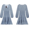 image:imageRVivimos Womens Autumn Long Sleeve Cotton Polka Dot Print Mini DressBlue
