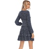 image:imageRVivimos Womens Autumn Long Sleeve Cotton Polka Dot Print Mini DressNavyblue
