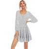 image:imageRVivimos Womens Autumn Long Sleeve Cotton Polka Dot Print Mini DressWhite