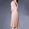 image:imageRVivimos Womens Autumn Long Sleeve V Neck Elegant Knitted Slim KneeLength ALine Sweater DressBeige