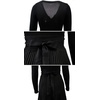 image:imageRVivimos Womens Autumn Long Sleeve V Neck Elegant Knitted Slim KneeLength ALine Sweater DressBlack