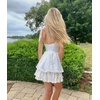 image:imageRVivimos Womens Corset Dress Summer Boho Floral Print Adjustable Straps Sexy Backless Layered Ruffle Hem Mini SundressWhite