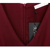 image:imageRVivimos Womens Cotton Fall Long Sleeves V Neck Tie Waist Casual Layered Ruffles Mini Swing DressesBurgundy