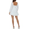 image:imageRVivimos Womens Cotton Long Sleeve Square Neck Ruffle Smocked Plaid Swing Mini DressWhitelongsleeve