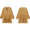 image:imageRVivimos Womens Fall Cotton Long Sleeve Casual Loose VNeck Swing Tunic Mini DressYellow