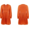 image:imageRVivimos Womens Fall Long Sleeve Casual Cotton Ruffle Button Down Loose Fit Mini DressOrange