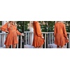 image:imageRVivimos Womens Fall Long Sleeve Casual Cotton Ruffle Button Down Loose Fit Mini DressOrange