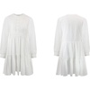 image:imageRVivimos Womens Fall Long Sleeve Casual Cotton Ruffle Button Down Loose Fit Mini DressWhite