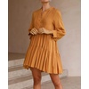 image:imageRVivimos Womens Fall Long Sleeve Casual Cotton Ruffle Button Down Loose Fit Mini DressYellow