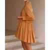 image:imageRVivimos Womens Fall Long Sleeve Casual Cotton Ruffle Button Down Loose Fit Mini DressYellow