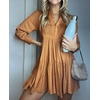 image:imageRVivimos Womens Fall Long Sleeve Casual Cotton Ruffle Button Down Loose Fit Mini DressYellow