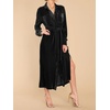 image:imageRVivimos Womens Fall Long Sleeve Velvet Casual Dresses Button Down Loose Slit Shirt Midi Dress with BeltBlack