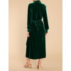 image:imageRVivimos Womens Fall Long Sleeve Velvet Casual Dresses Button Down Loose Slit Shirt Midi Dress with BeltGreen