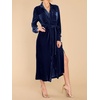 image:imageRVivimos Womens Fall Long Sleeve Velvet Casual Dresses Button Down Loose Slit Shirt Midi Dress with BeltNavyblue