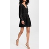 image:imageRVivimos Womens Fall Velvet Mini Dress V Neck Long Sleeve Elastic Waist Winter Tiered Flowy Swing ALine Dress with PocketsBlack