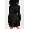image:imageRVivimos Womens Fall Velvet Mini Dress V Neck Long Sleeve Elastic Waist Winter Tiered Flowy Swing ALine Dress with PocketsBlack