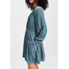 image:imageRVivimos Womens Fall Velvet Mini Dress V Neck Long Sleeve Elastic Waist Winter Tiered Flowy Swing ALine Dress with PocketsHazeblue
