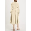 image:imageRVivimos Womens Fall Winter Corduroy Midi Dress Long Sleeve V Neck Button Down Belted Flowy Shirt Dress with PocketsBeige