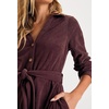 image:imageRVivimos Womens Fall Winter Corduroy Midi Dress Long Sleeve V Neck Button Down Belted Flowy Shirt Dress with PocketsMaroon