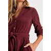 image:imageRVivimos Womens Fall Winter Corduroy Midi Dress Long Sleeve V Neck Button Down Belted Flowy Shirt Dress with PocketsWine Red