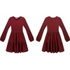 image:imageRVivimos Womens Fall Winter Cotton Long Sleeves Ruffle Casual Knit Sweater Swing Flare Mini DressBurgundy